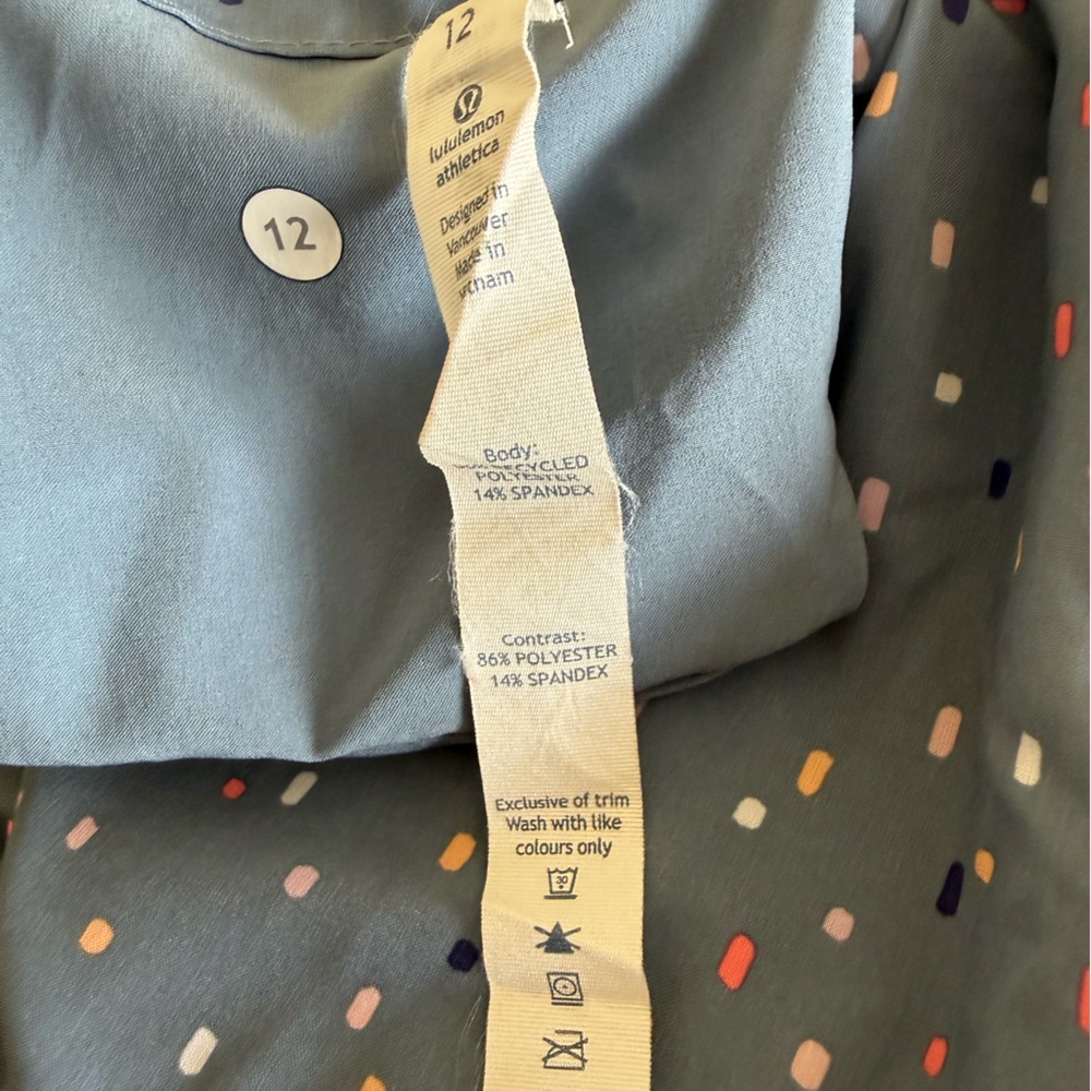 Lululemon Women's Spring Break Away Shorts Size 12 Confetti Cake Pattern Tags - Picture 10 of 12